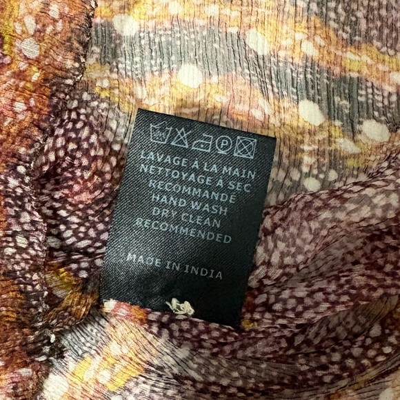 Isabel Marant Etolie Burgundy 100% Silk Sheer Blouse Size 36 Lightweight Luxury - Picture 8 of 8